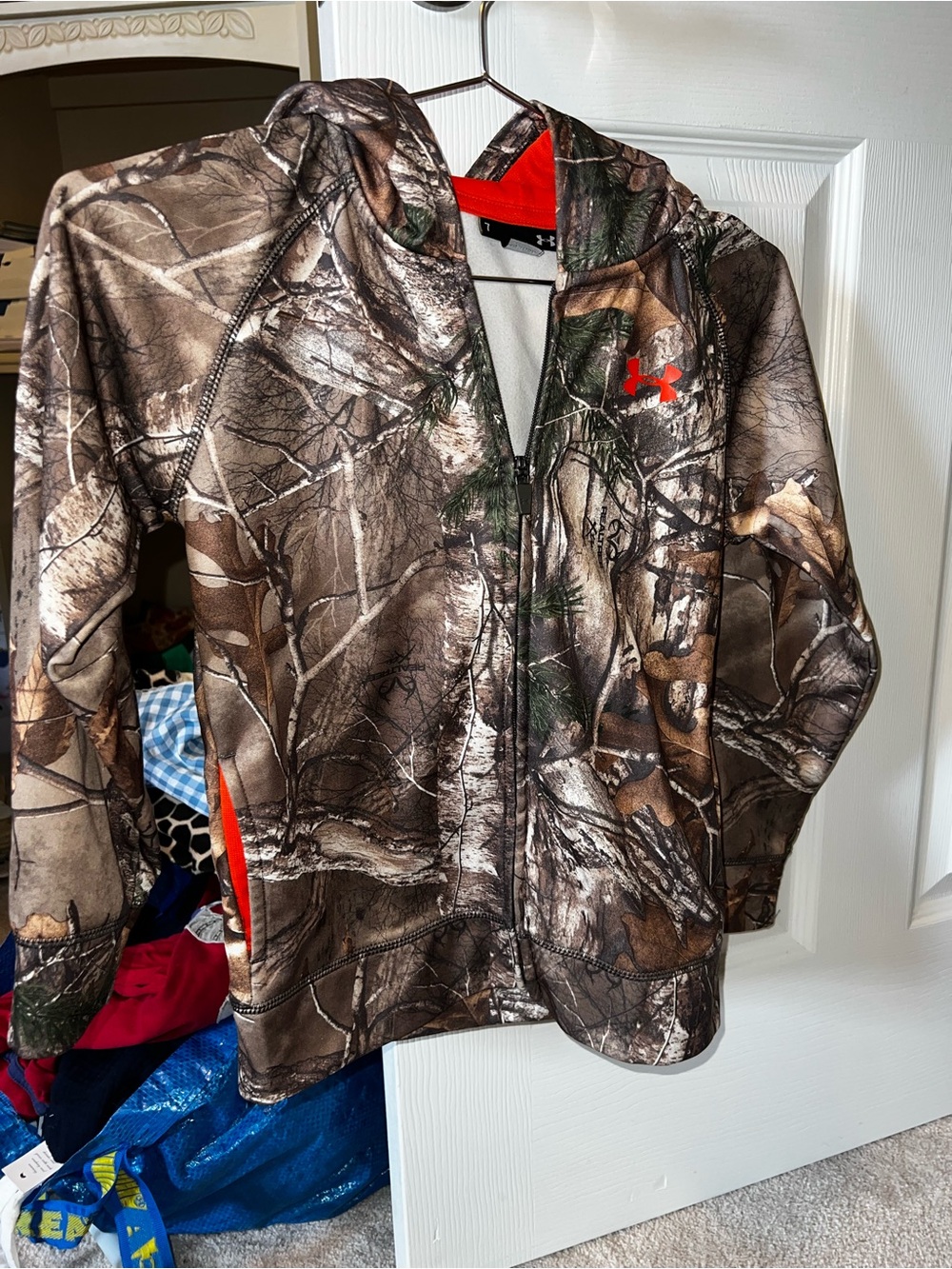 Under Armour Boys' Realtree Camo Zip Hoodie with Orange Accents